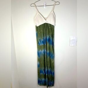 Cristina Love Small Tie Dye Maxi Dress Boho Beach Sleeveless Summer Vacation